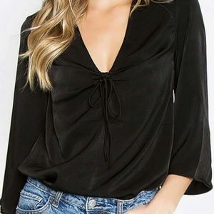 Chantel long sleeve top with tie front